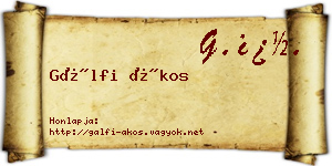 Gálfi Ákos névjegykártya